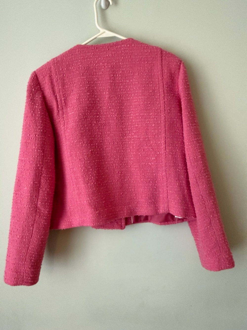 Mango Hot Pink Tweed Double-Breasted Jacket - Picture 3 of 11